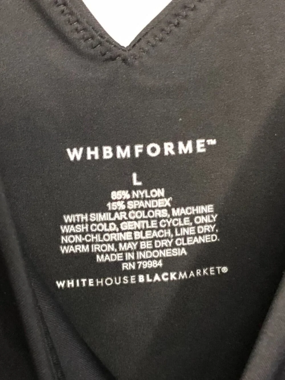 WHBM For Me NWT $50 Black Heavy Scoop Neck Bodysuit Women's L Casual Career LBD - Picture 4 of 10